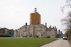 High Royds Clock Tower Scaffold Closer April 10 2010 